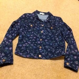 Cotton floral denim jacket